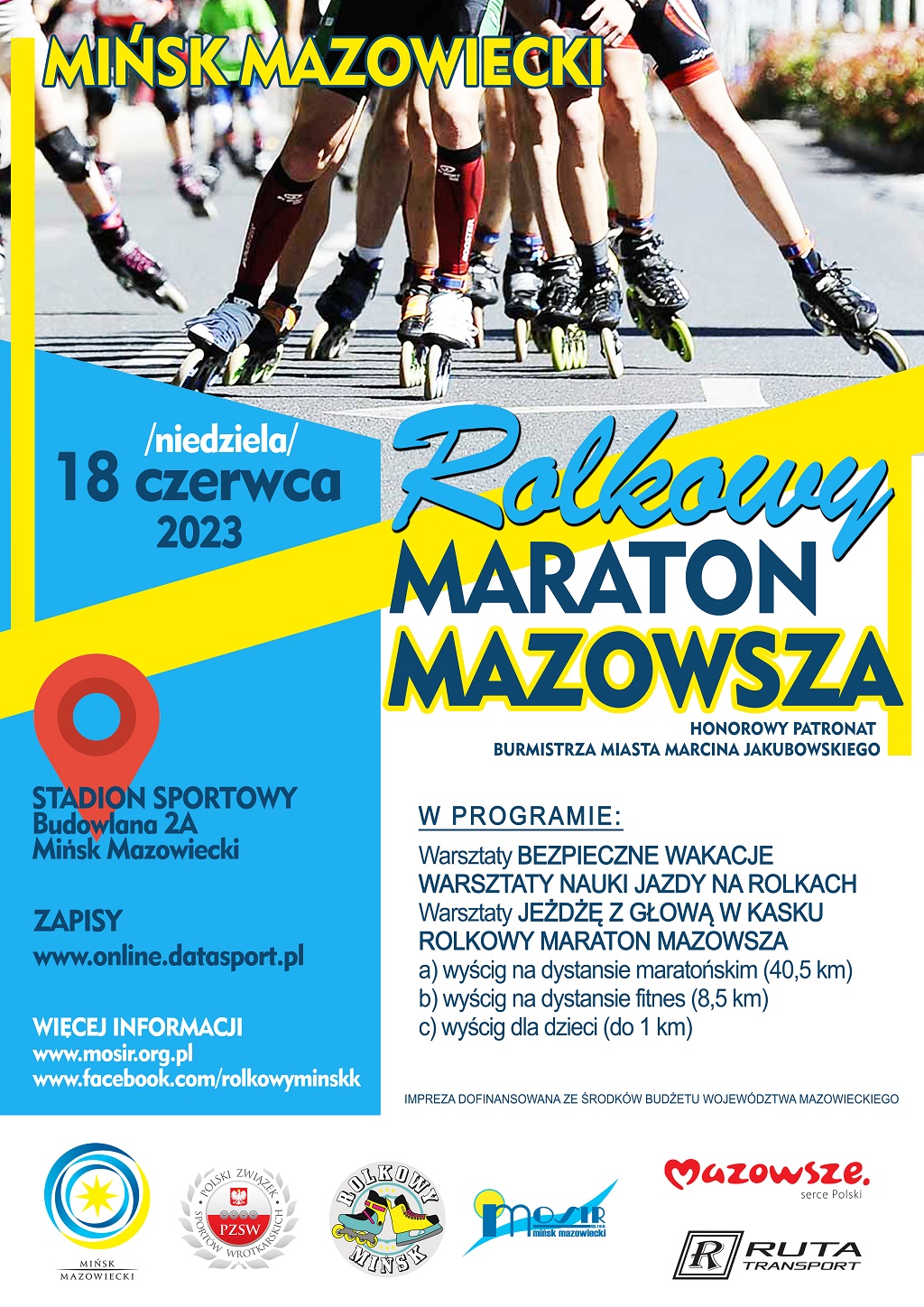 Rolkowy Maraton Mazowsza - 18.06.2023 Stadion Sportowy ul. Budowlana 2A