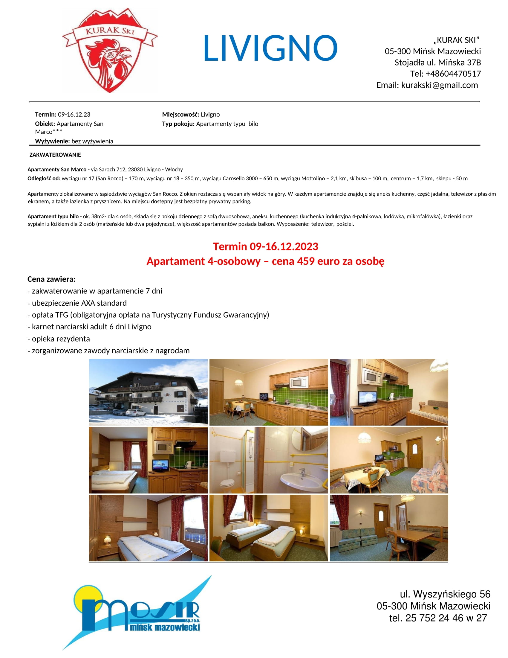 Wycieczka do Włoch 09-16.12.2023 Apartamenty San Marco - Livingo cena za osobę 459 euro