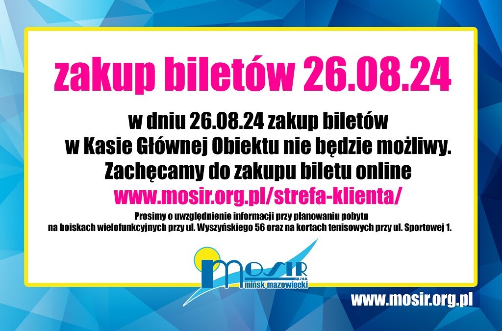 Zakup biletów 26.08.2024