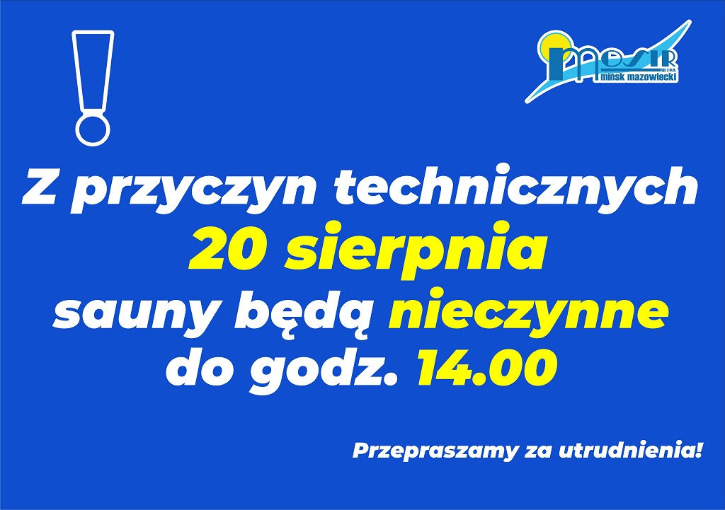 Mityngu Pływackiego 18 lutego (niedziela) Aquapark Miejski będzie nieczynny w godz. 8:00-14:00 ostatnie wejście Klienta godz. 7:00