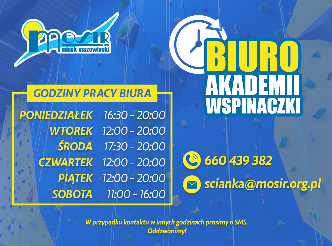 biuro akademii wspinaczki godziny otwarcia
