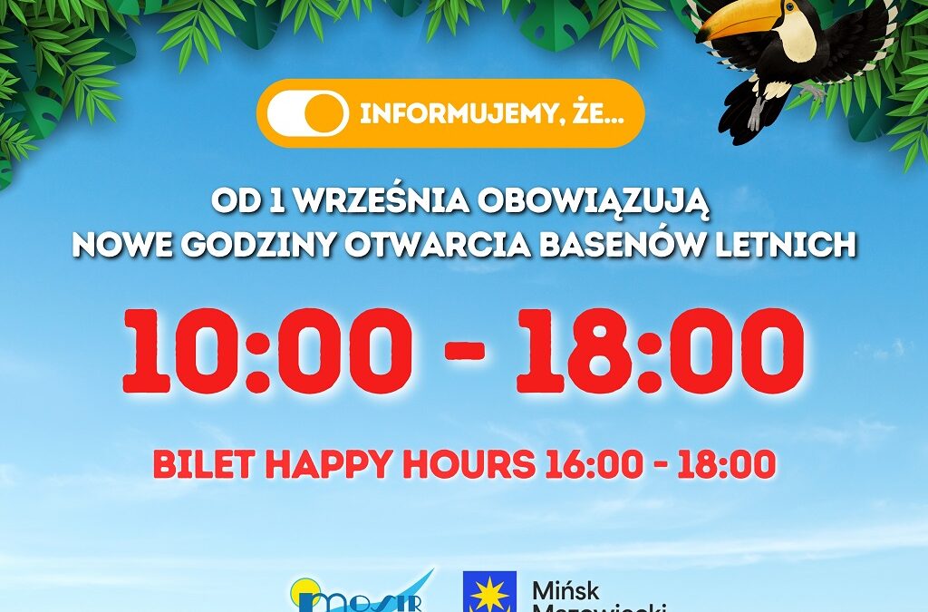 Harmonogram pracy Basenów Letnich na wrzesień 2025