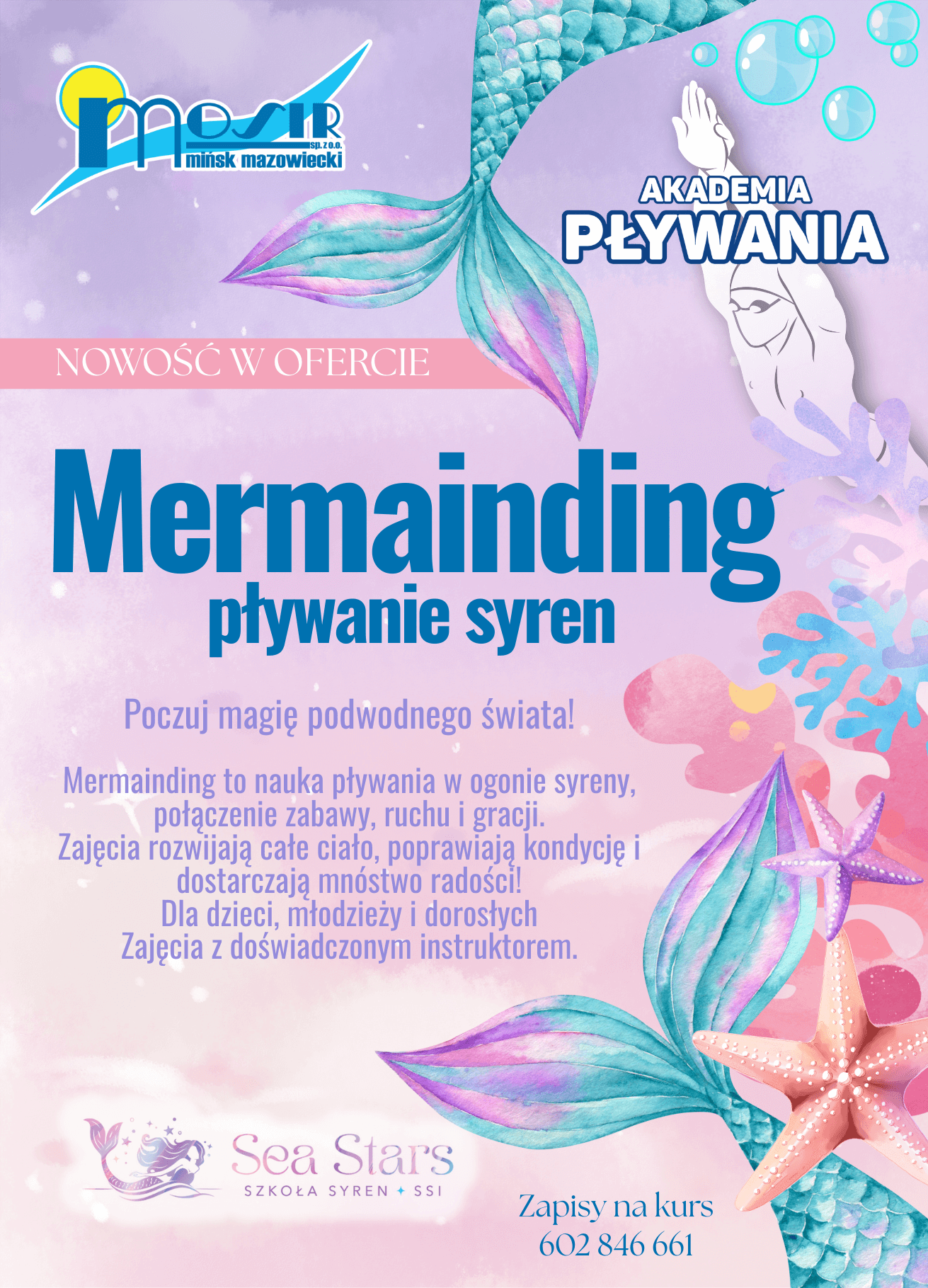 Nowość w AkademiPływania - Mermainding pływanie syren.