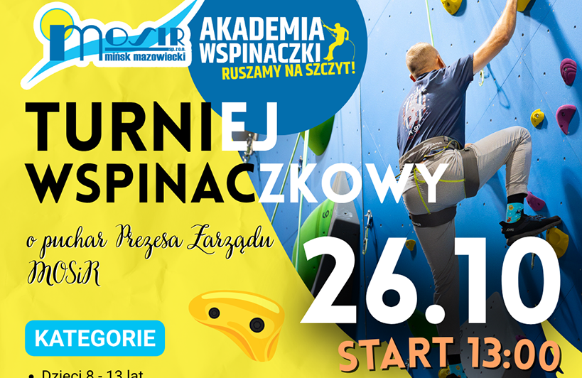 Zawody we wspinaczce o Puchar Prezesa Zarządu MOSiR – 26.10.2025