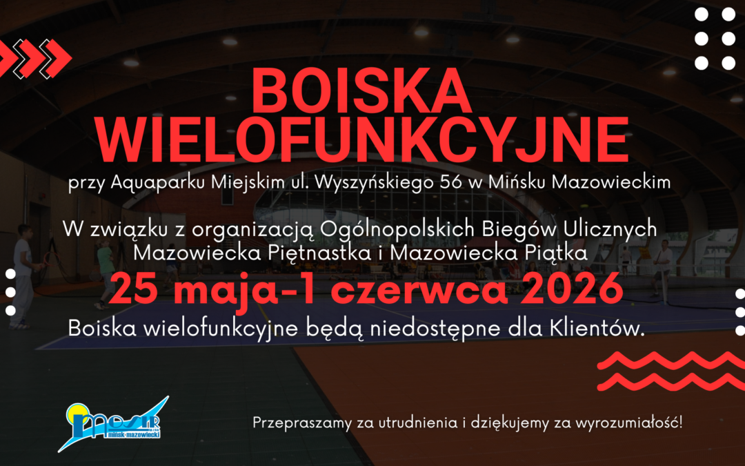 WAŻNA INFORMACJA DLA KLIENTÓW AQUAPARKU MIEJSKIEGO